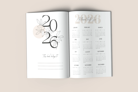 2026 Planner 365 Days | KDP Interior. Yearly Planner
