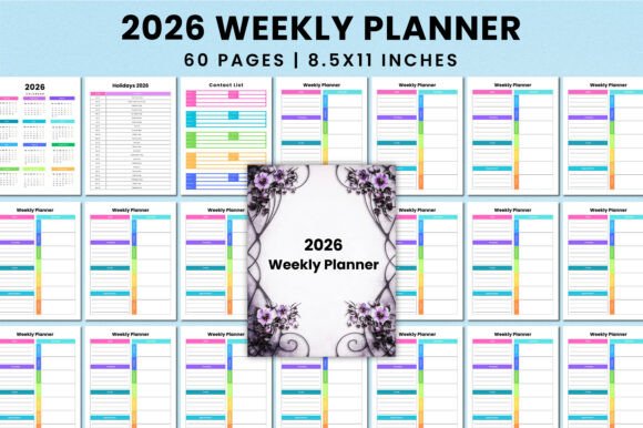 2026 Weekly Planner for Canva KDP