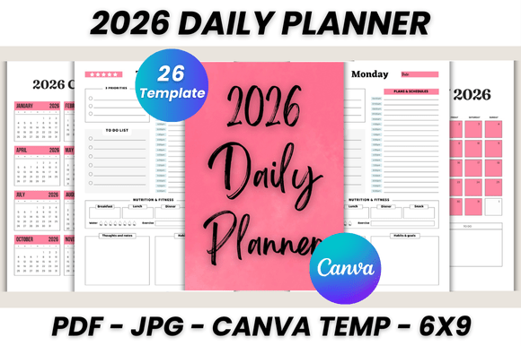 2026 Daily Planner Canva Template