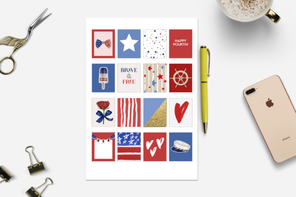 4th of July Functional Planner Stickers