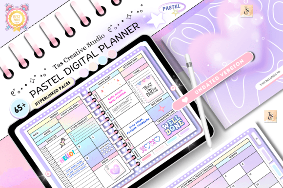 ADHD Purple Digital Planner ( Pastel )