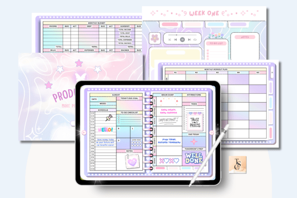 ADHD Purple Digital Planner ( Pastel )