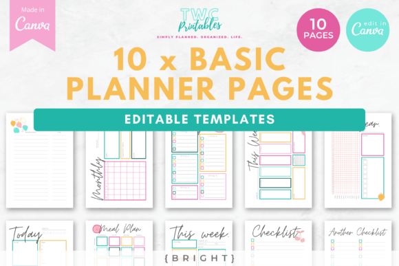 Canva Custom Planner Templates | BRIGHT