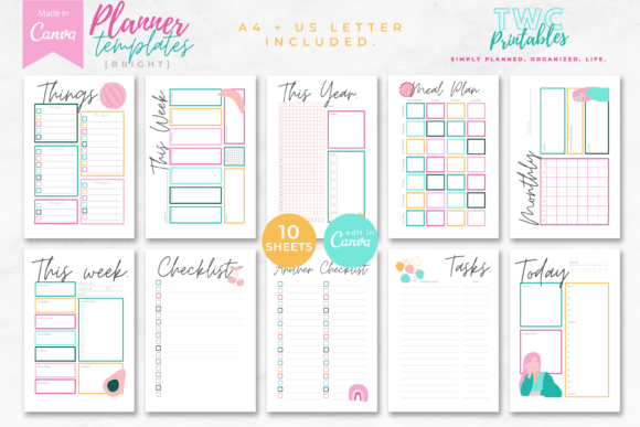 Canva Custom Planner Templates | BRIGHT