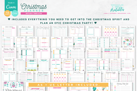 Christmas Planner Canva Templates