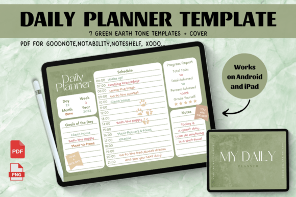 Daily Planner/Green Earth Tone