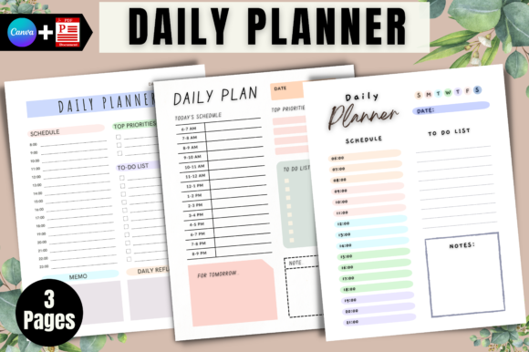 Daily Planner Printable Canva Template