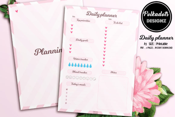 Daily Planner Printable - Pink Heart