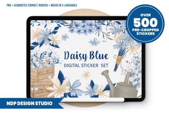 Daisy Blue - Digital Functional Planner Stickers