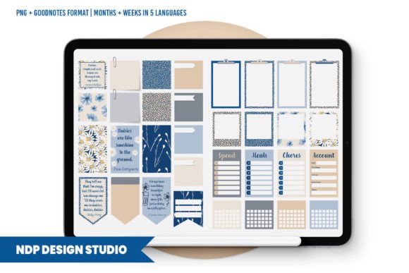 Daisy Blue - Digital Functional Planner Stickers