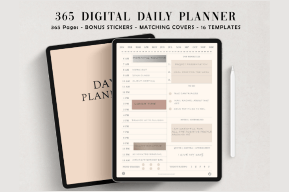Digital Minimalist Daily Sectioned Planner