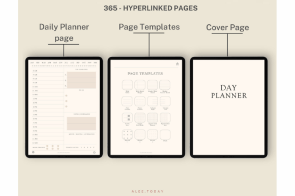 Digital Minimalist Daily Sectioned Planner