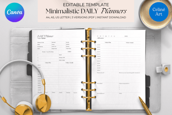 Editable Canva Daily Planner Template