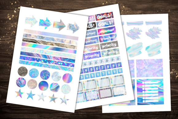 Holographic Planner Stickers