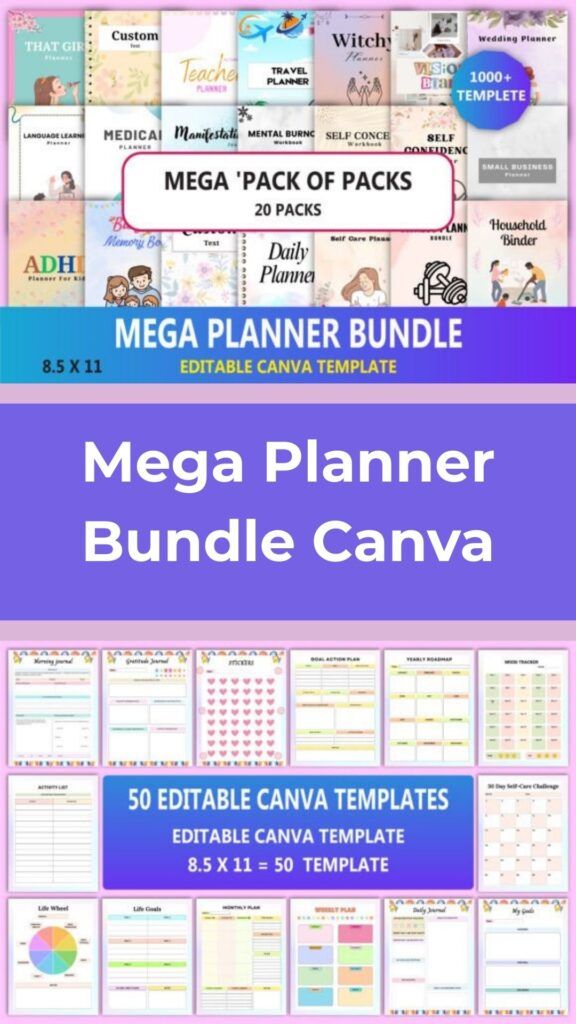 Mega Custom Planner Bundle Canva