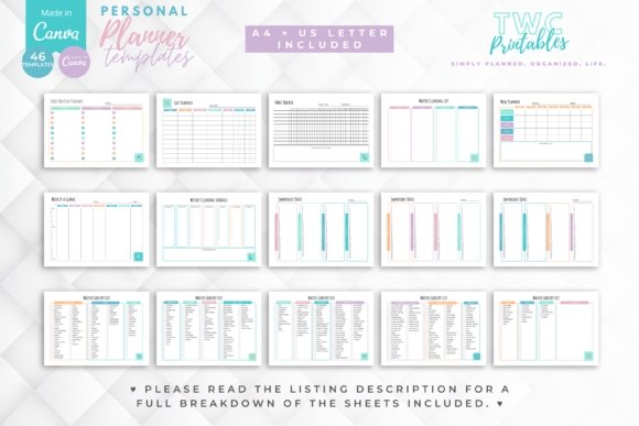 Personal Custom Planner Canva Templates | ICE C