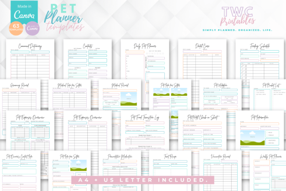 Pet Planner Canva Templates | ICE CREAM