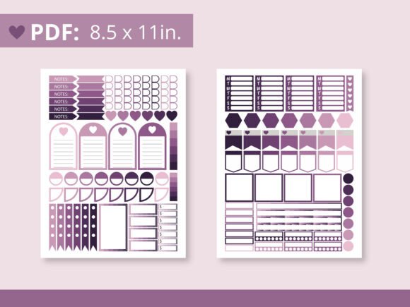 Purple Functional Happy Planner Stickers