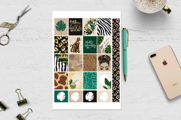 Tropical Planner Functional Stickers Kit