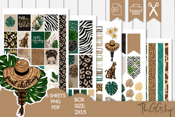 Tropical Planner Functional Stickers Kit
