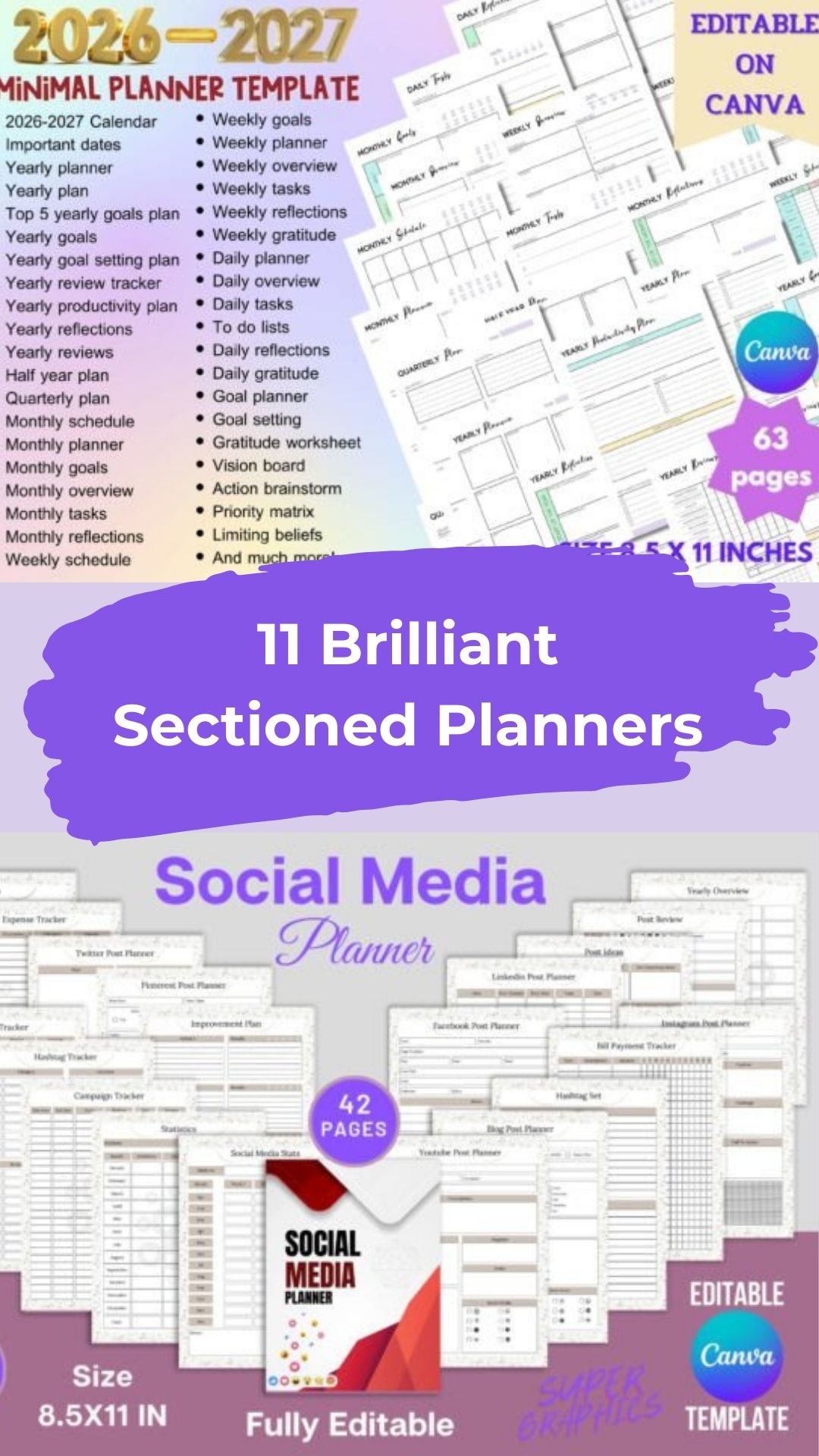 10 Brilliant Sectioned Planners