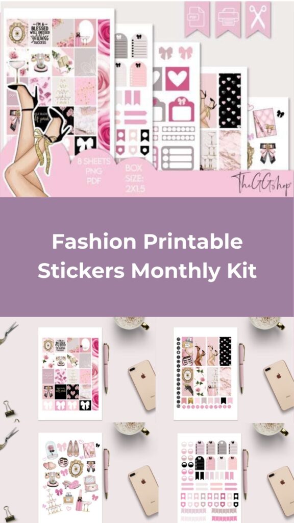 Fashion Printable Stickers Monthly Kit