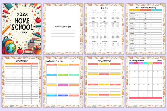 2026 Home School Planner Canva Template