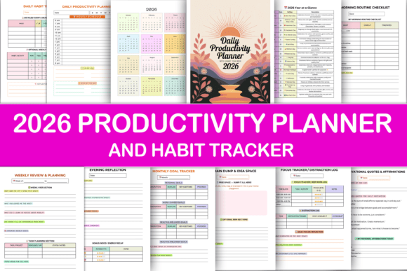 2026 Productivity Planner Habit Tracker