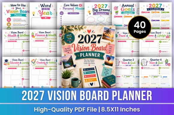 2027 Vision Board Planner | Goal Setting