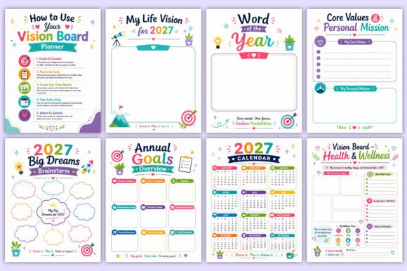 2027 Vision Board Planner | Goal Setting
