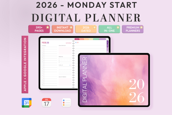All-in-One Digital Planner 2026 - Monday