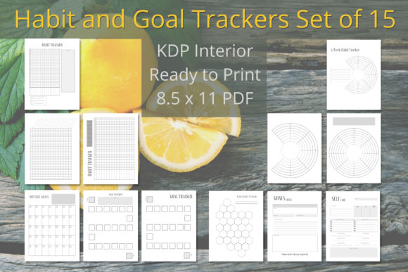 Habit and Goal Tracker Set of 15