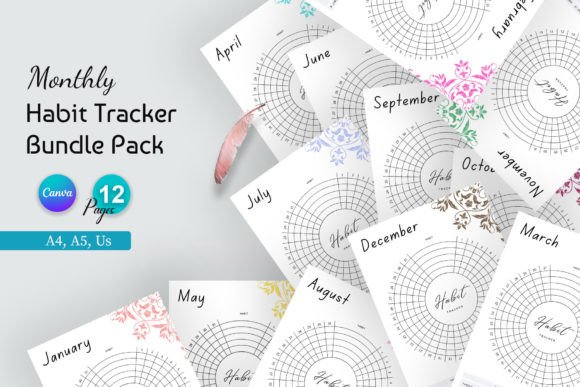 Monthly Habit Tracker Bundle Pack Vol.16