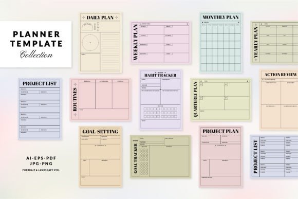Printable Daily, Project, Goal Planners