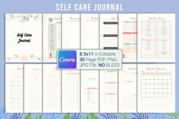 Self Care Journal Canva KDP Planner