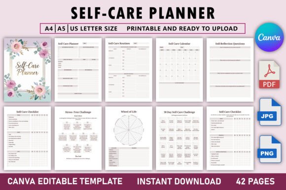 Self-Care Planner Canva Template