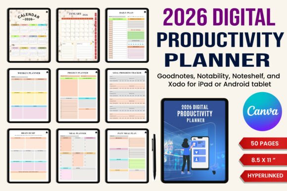 2026 Digital Productivity Planner
