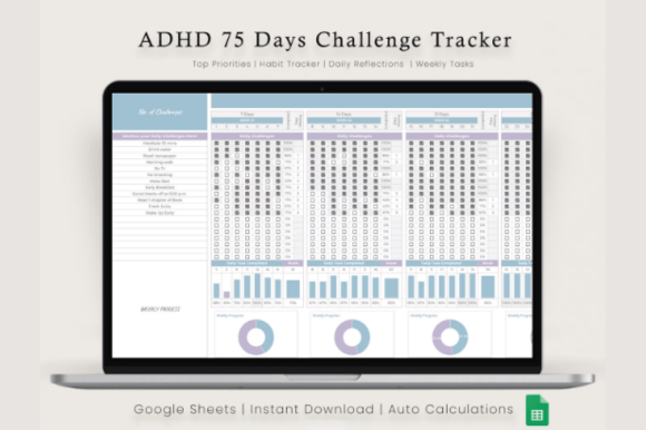 ADHD 75 Days Habit Building Tool