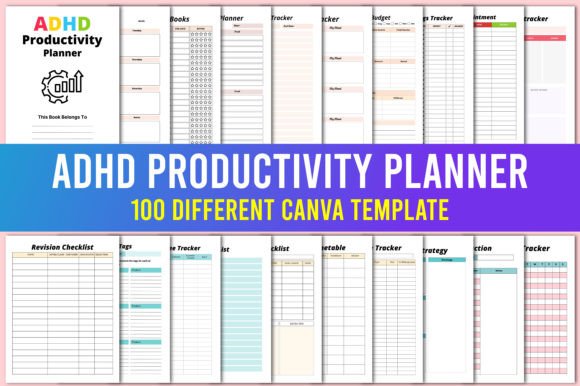 ADHD Productivity Planner Canva Template