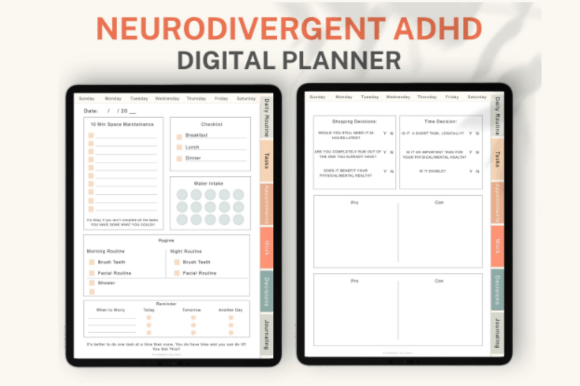 Adhd Digital Planner, Adhd Daily Planner