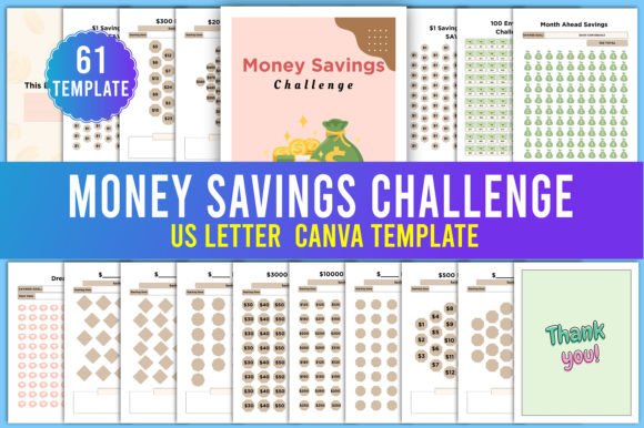Editable Money Savings Challenge Canva