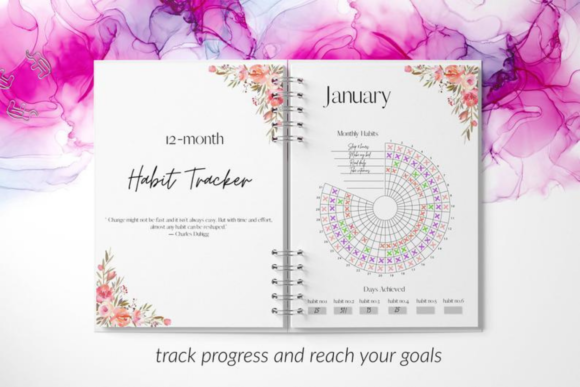 Habit Tracker Calendar, Undated 12 Month