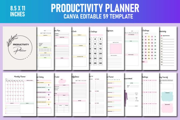 Productivity Planner Canva KDP