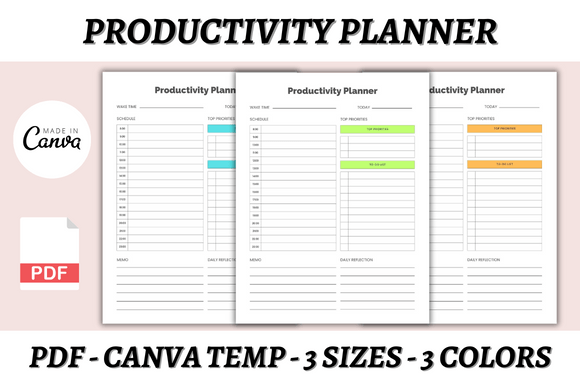 Productivity Planner Canva Template