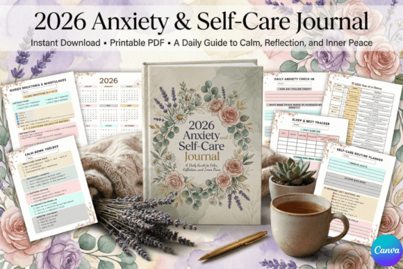 2026 Anxiety & Self-Care Journal