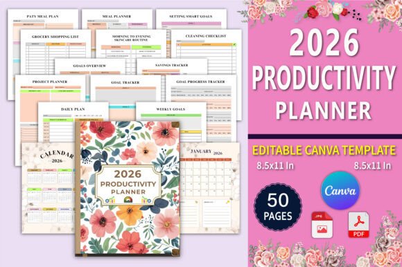 2026 Productivity Planner Canva