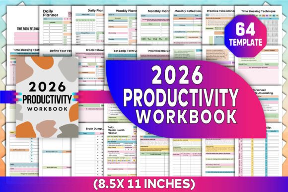 2026 Productivity Workbook Canva KDP