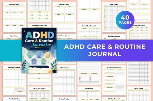 ADHD Care & Routine Journal KDP Graphic