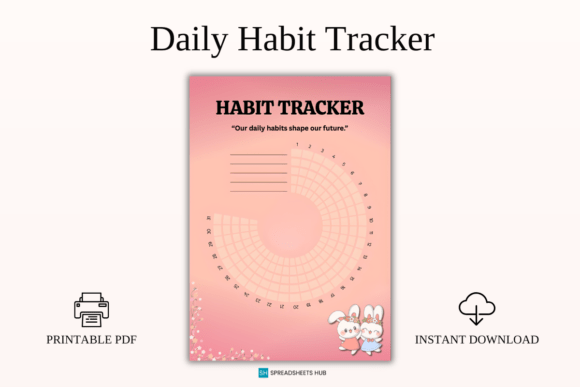 Circular Daily Habit Tracker Printable