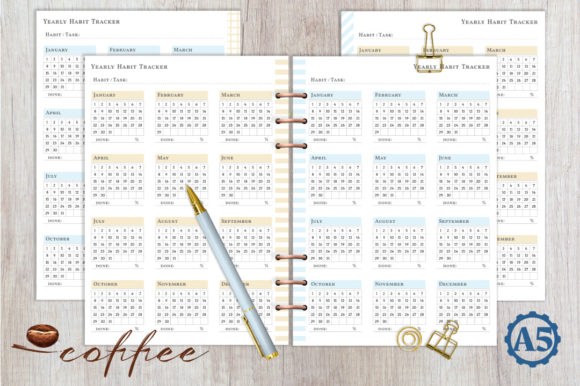 Coffee Planner Yearly Habit Tracker